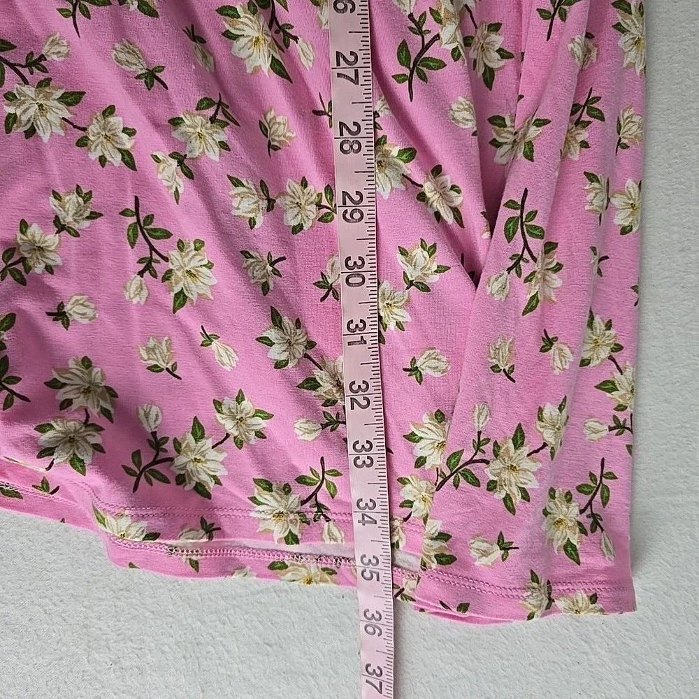 Draper‎ James Lee Ann Dress Medium Pink Magnolia Floral Puff Sleeve Coquette